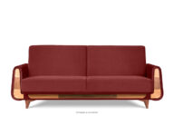 Czerwona sofa rozkładana welur