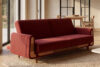 GUSTAVO Czerwona sofa rozkładana welur bordowy - zdjęcie 2
