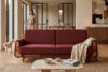 GUSTAVO Czerwona sofa rozkładana welur bordowy - zdjęcie 9
