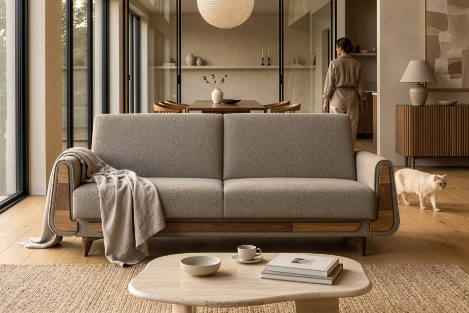 GUSTAVO Sofa trzyosobowa w tkaninie baranek szarobeżowy szarobeżowy - zdjęcie 11