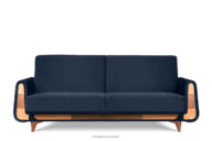 Granatowa sofa rozkładana welur
