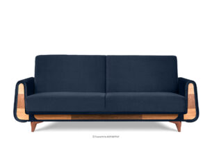 GUSTAVO, https://konsimo.pl/kolekcja/gustavo/ Granatowa sofa rozkładana welur granatowy - zdjęcie