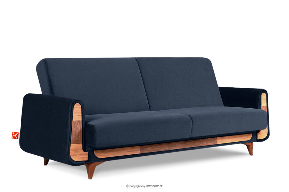 GUSTAVO Granatowa sofa rozkładana welur granatowy - zdjęcie 2