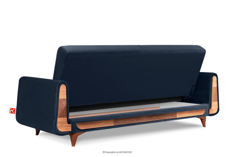 GUSTAVO Granatowa sofa rozkładana welur granatowy - zdjęcie 3