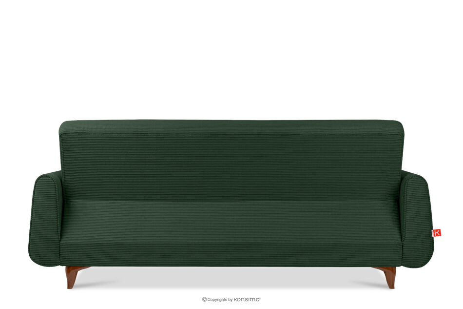 GUSTAVO II Sofa trzyosobowa rozkładana w tkaninie sztruks ciemny zielony ciemny zielony - zdjęcie 3