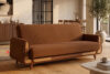 GUSTAVO II Sofa trzyosobowa rozkładana w tkaninie sztruks rudy rudy - zdjęcie 2