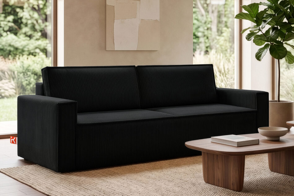 NAPI Sofa 3 rozkładana sztruks czarny czarny - zdjęcie 24