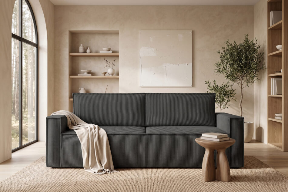 NAPI Sofa 3 rozkładana sztruks szara szary - zdjęcie 26