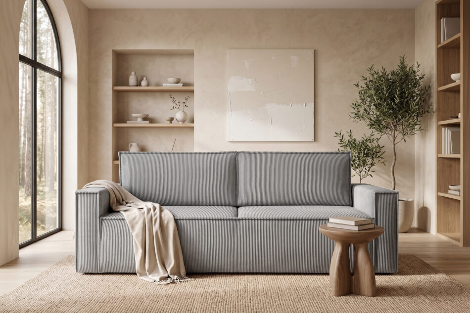 NAPI Sofa 3 rozkładana sztruks jasnoszara jasny szary - zdjęcie 26
