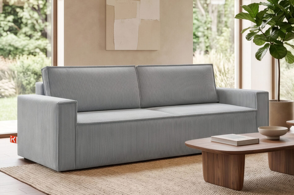 NAPI Sofa 3 rozkładana sztruks jasnoszara jasny szary - zdjęcie 24
