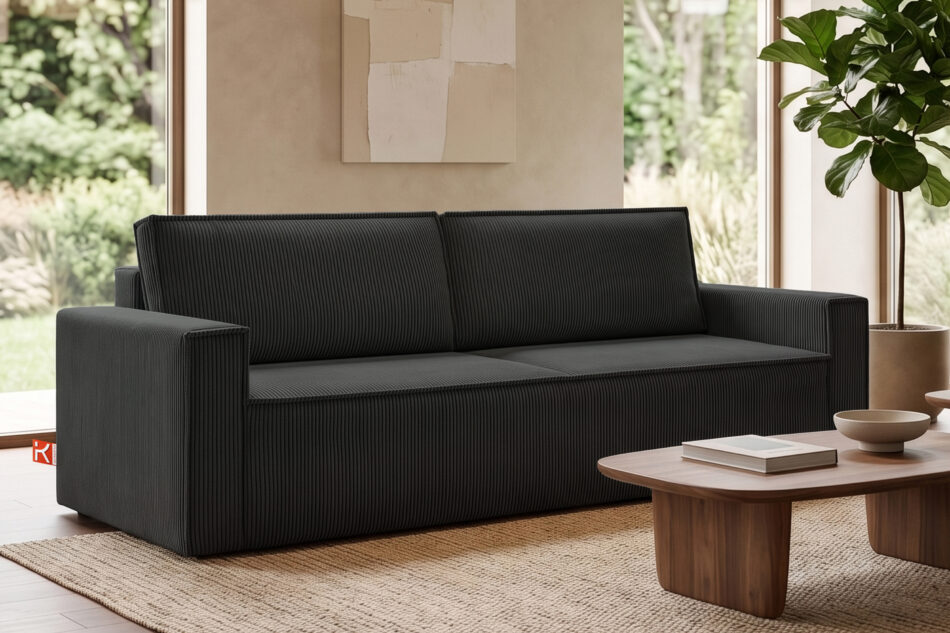 NAPI Sofa 3 rozkładana sztruks ciemnoszara ciemny szary - zdjęcie 24