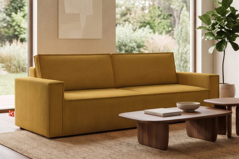 NAPI Sofa 3 rozkładana sztruks żółta żółty - zdjęcie 21