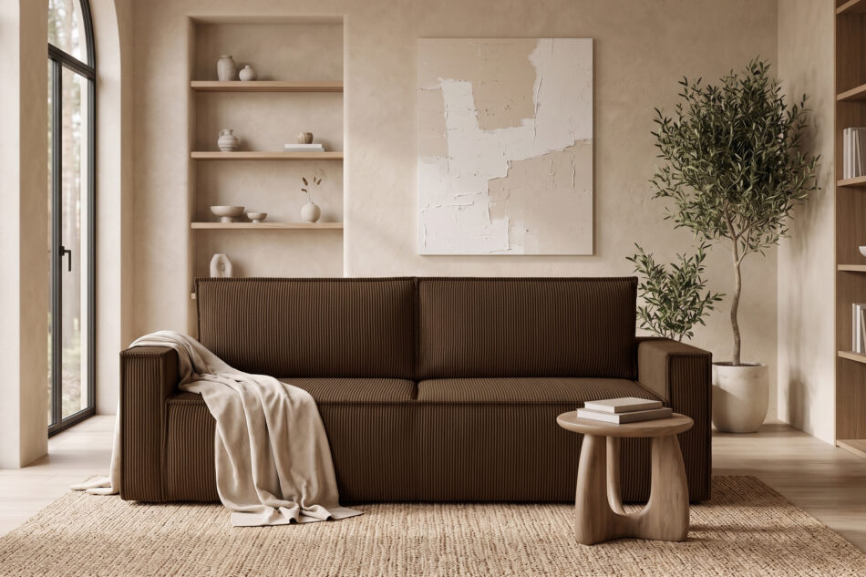 NAPI Sofa 3 rozkładana sztruks ciemny brązowy ciemny brązowy - zdjęcie 26