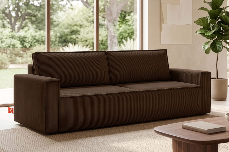 NAPI Sofa 3 rozkładana sztruks ciemny brązowy ciemny brązowy - zdjęcie 24