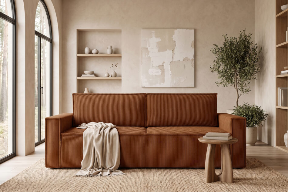NAPI Sofa 3 rozkładana sztruks rudy rudy - zdjęcie 23