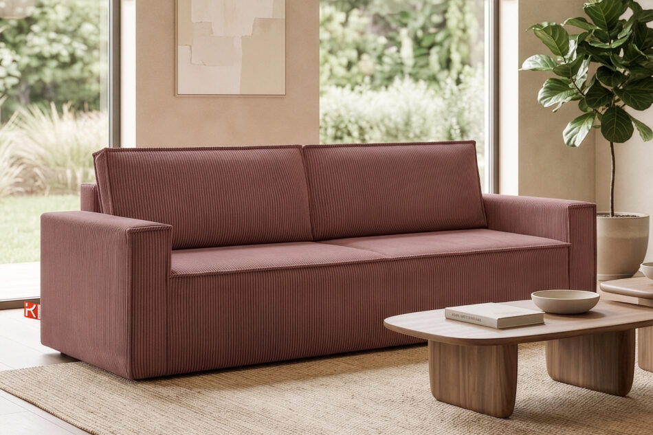NAPI Sofa 3 rozkładana sztruks różowy różowy - zdjęcie 21
