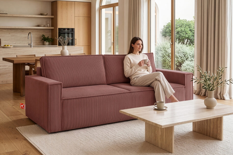 NAPI Sofa 3 rozkładana sztruks różowy różowy - zdjęcie 22