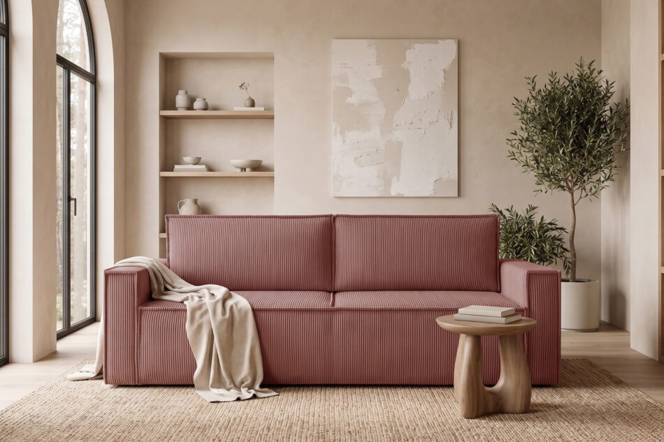 NAPI Sofa 3 rozkładana sztruks różowy różowy - zdjęcie 23