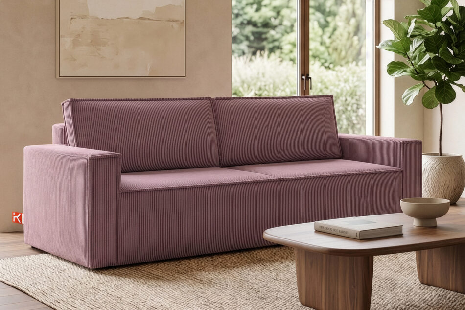 NAPI Sofa 3 rozkładana sztruks jasny fioletowy jasny fioletowy - zdjęcie 17