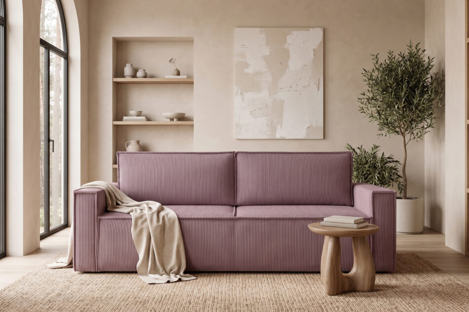 NAPI Sofa 3 rozkładana sztruks jasny fioletowy jasny fioletowy - zdjęcie 19