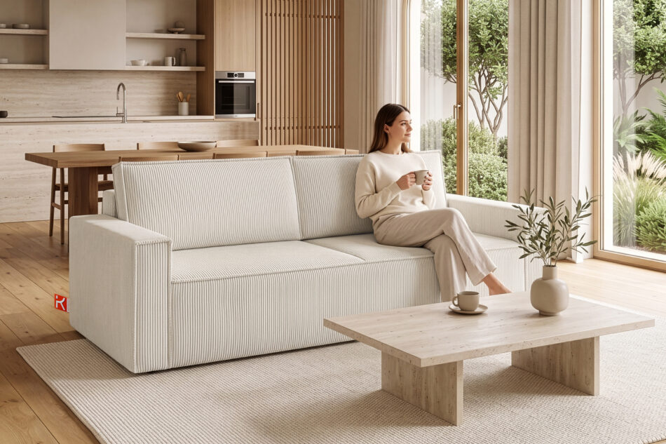 NAPI Sofa 3 rozkładana sztruks ecru ecru - zdjęcie 22