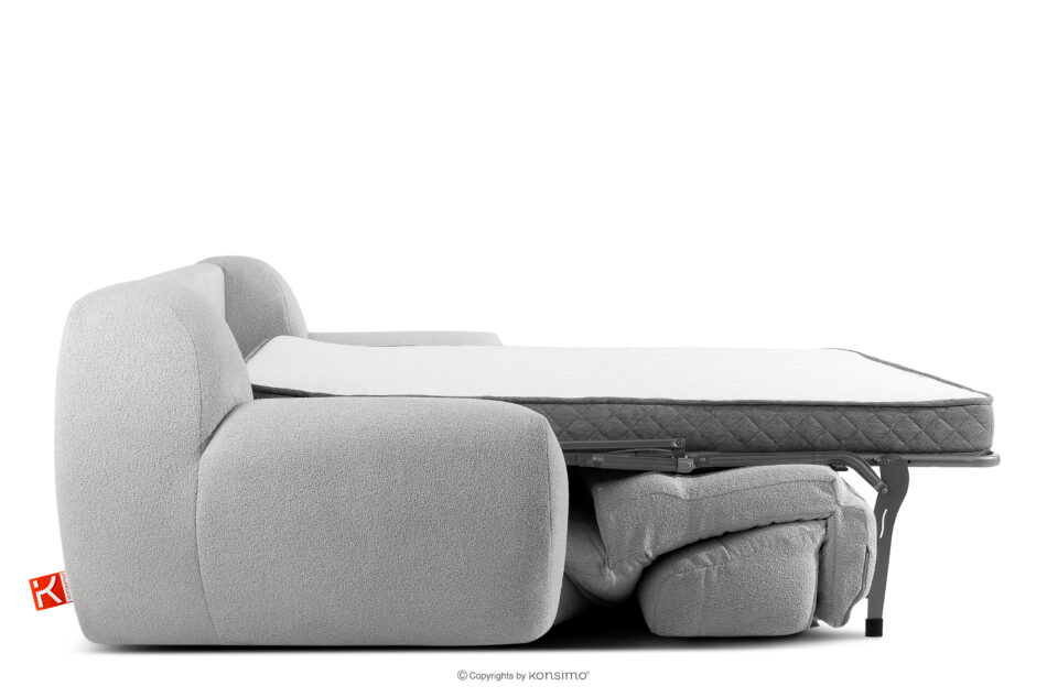 BALU Sofa trzyosobowa z funkcją spania na stelażu włoskim w stylu japandi jasny szary jasny szary - zdjęcie 6
