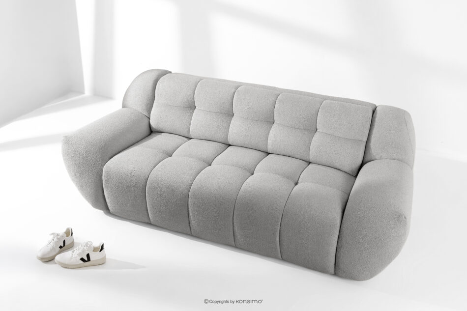 BALU Sofa trzyosobowa z funkcją spania na stelażu włoskim w stylu japandi jasny szary jasny szary - zdjęcie 1