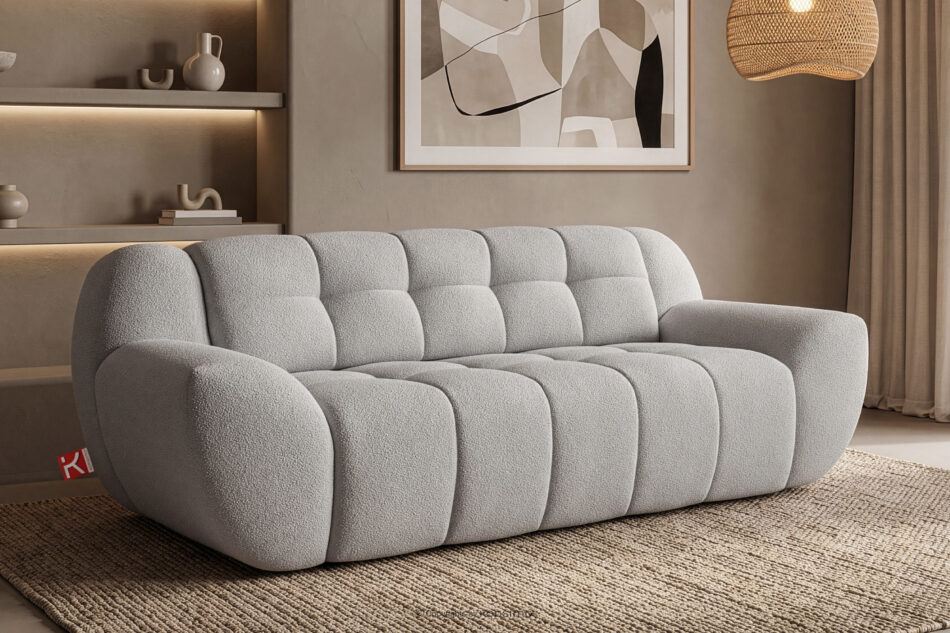 BALU Sofa trzyosobowa z funkcją spania na stelażu włoskim w stylu japandi jasny szary jasny szary - zdjęcie 18