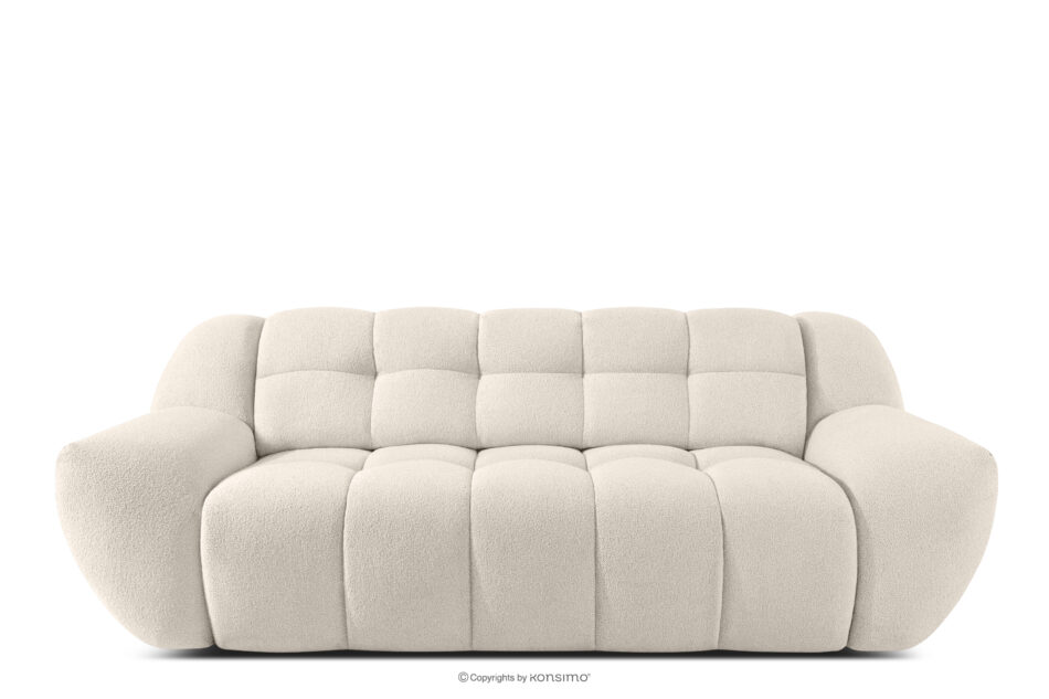 BALU Sofa trzyosobowa z funkcją spania na stelażu włoskim w stylu japandi biały biały - zdjęcie 0