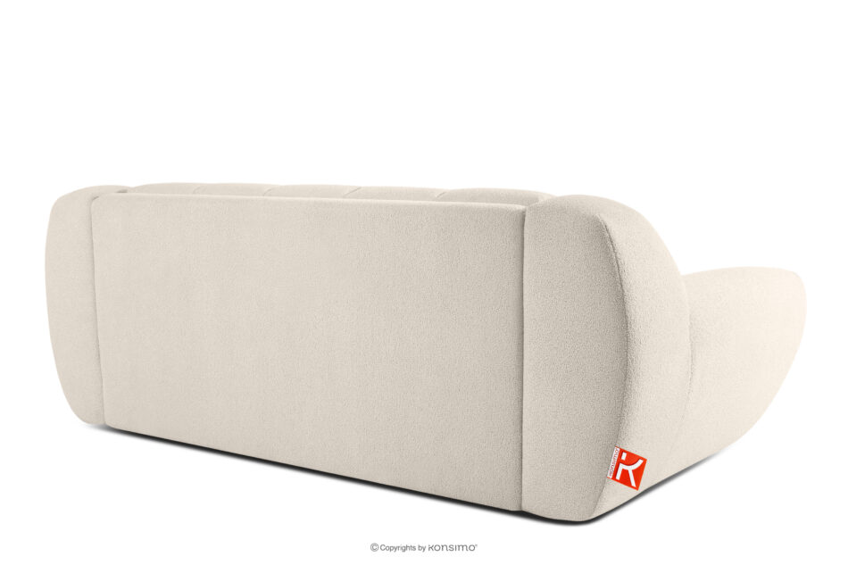 BALU Sofa trzyosobowa z funkcją spania na stelażu włoskim w stylu japandi biały biały - zdjęcie 3