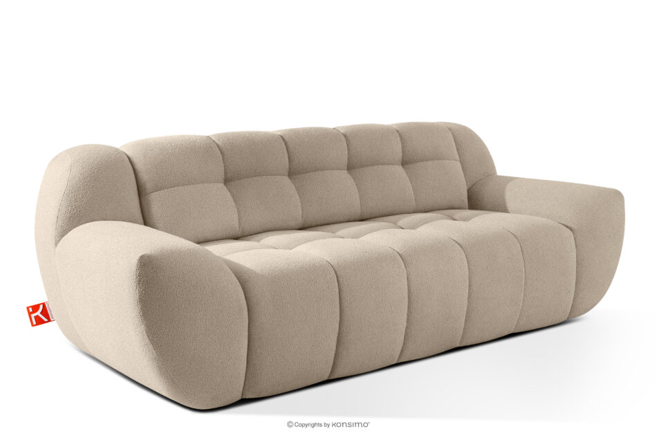 BALU Sofa trzyosobowa z funkcją spania na stelażu włoskim w stylu japandi beżowy beżowy - zdjęcie 2