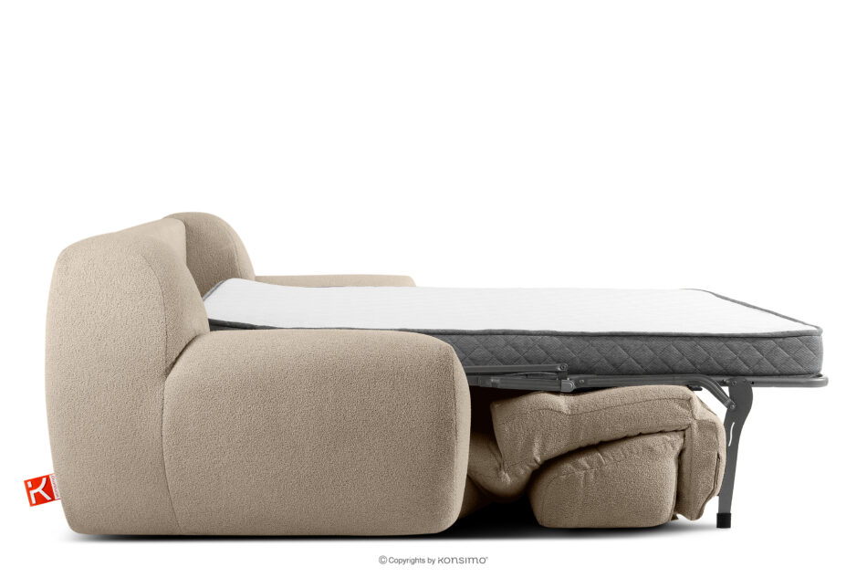 BALU Sofa trzyosobowa z funkcją spania na stelażu włoskim w stylu japandi beżowy beżowy - zdjęcie 6