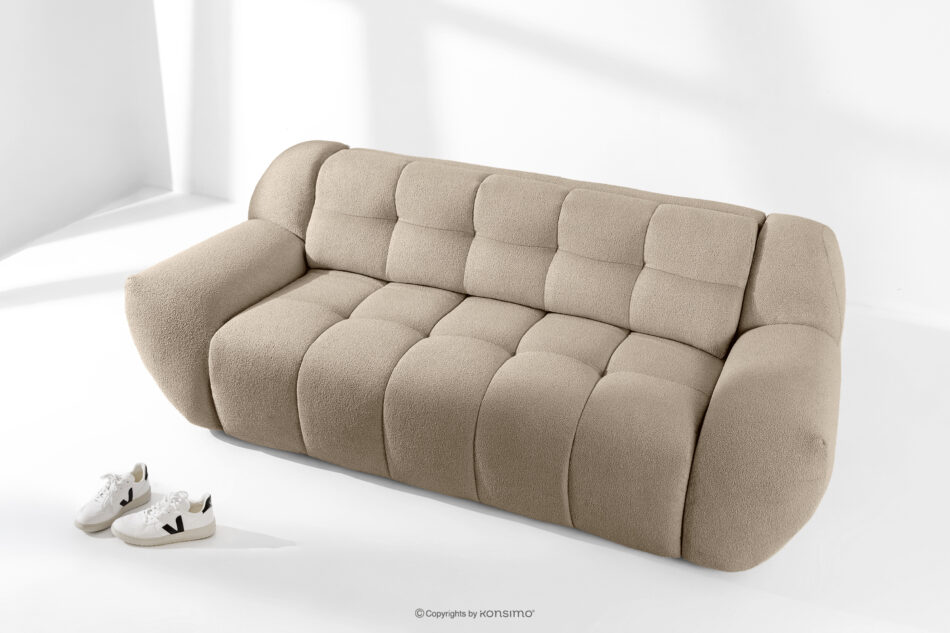 BALU Sofa trzyosobowa z funkcją spania na stelażu włoskim w stylu japandi beżowy beżowy - zdjęcie 1