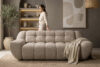 BALU Sofa trzyosobowa z funkcją spania na stelażu włoskim w stylu japandi beżowy beżowy - zdjęcie 20