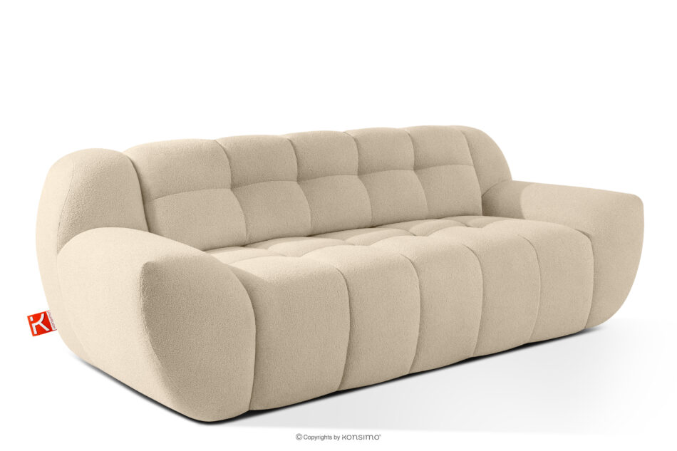 BALU Sofa trzyosobowa z funkcją spania na stelażu włoskim w stylu japandi jasny beżowy jasny beżowy - zdjęcie 2