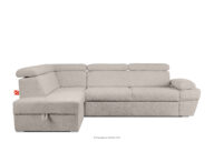 Rozkładany narożnik baranek z pojemnikiem na pościel jasny beżowy lewy