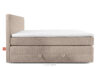 STRIX PRO Łóżko kontynentalne średniotwarde 140 cm podwójny materac + topper HR tkanina sztruks taupe taupe - zdjęcie 6