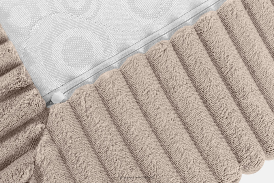 STRIX PRO Łóżko kontynentalne średniotwarde 140 cm podwójny materac + topper HR tkanina sztruks taupe taupe - zdjęcie 11