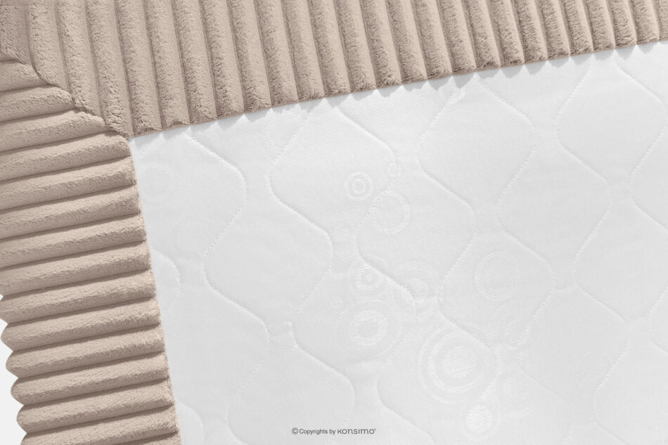 STRIX PRO Łóżko kontynentalne twarde 140 cm podwójny materac + topper Visco tkanina sztruks taupe taupe - zdjęcie 8