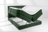 STRIX PRO Łóżko kontynentalne średniotwarde 160 cm podwójny materac + topper Visco tkanina sztruks ciemny zielony ciemny zielony - zdjęcie 8