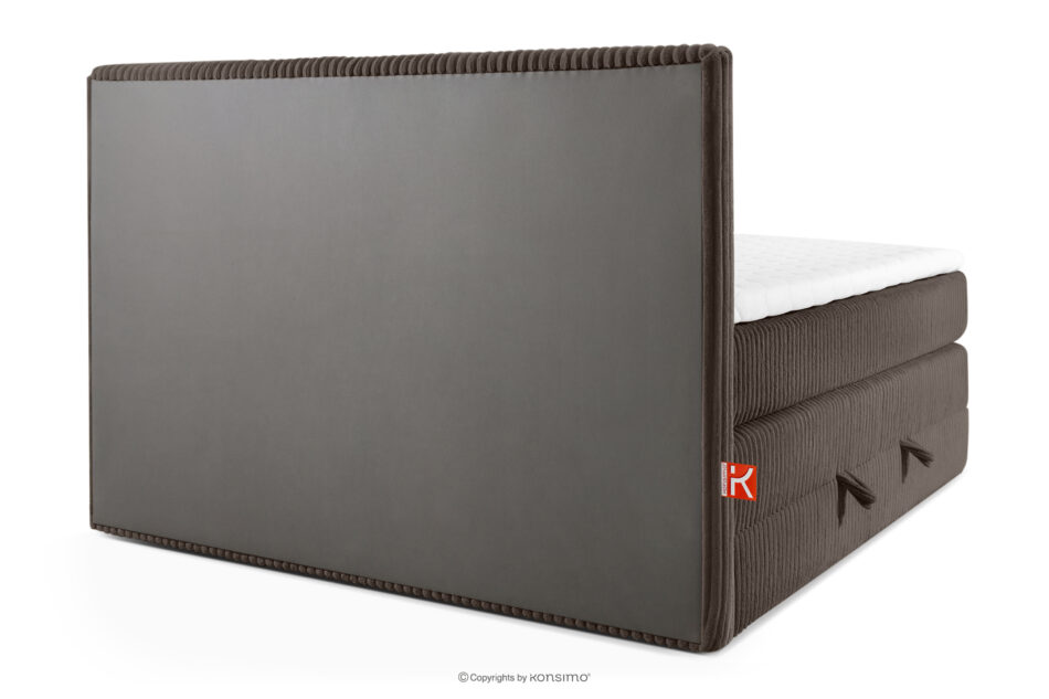 STRIX PRO Łóżko kontynentalne twarde 160 cm podwójny materac + topper HR tkanina sztruks brązowy brązowy - zdjęcie 6