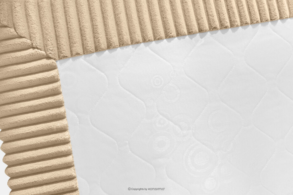 STRIX PRO Łóżko kontynentalne twarde 160 cm podwójny materac + topper Visco tkanina sztruks piaskowy piaskowy - zdjęcie 8