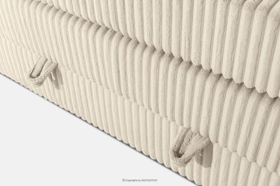 STRIX PRO Łóżko kontynentalne twarde 180 cm podwójny materac + topper HR tkanina sztruks beżowy beżowy - zdjęcie 10