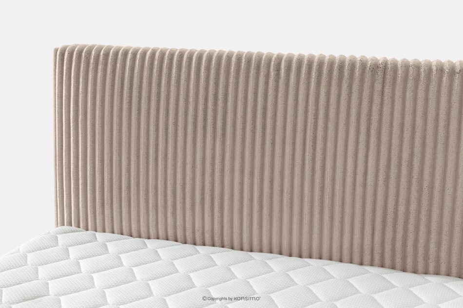 STRIX PRO Łóżko kontynentalne średniotwarde 200 cm podwójny materac + topper HR tkanina sztruks taupe taupe - zdjęcie 9