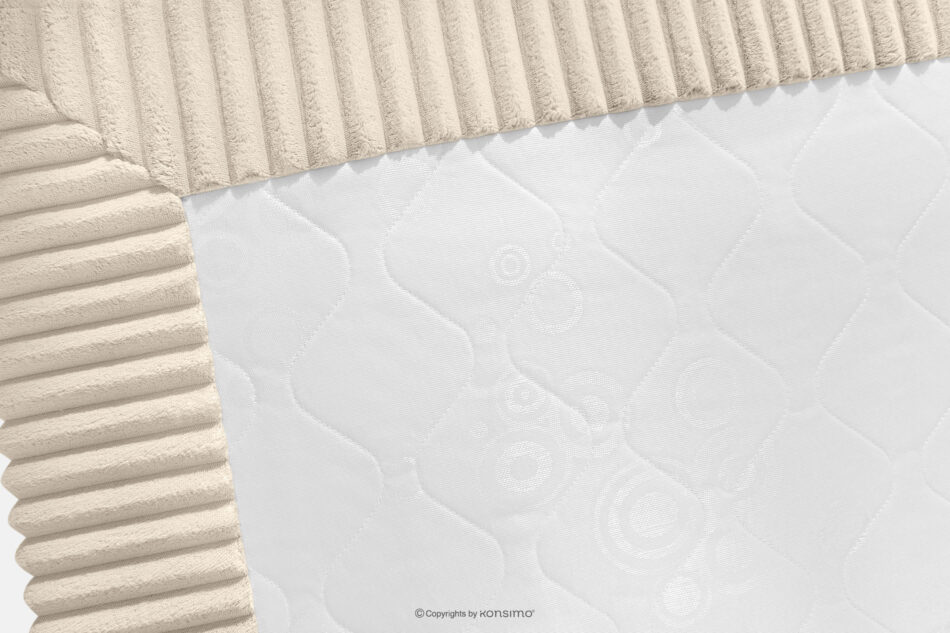 STRIX PRO Łóżko kontynentalne twarde 200 cm podwójny materac + topper Visco tkanina sztruks beżowy beżowy - zdjęcie 8