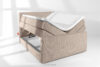 STRIX PRO+ Łóżko kontynentalne dwuosobowe średniotwarde 140 cm podwójny materac + topper HR tkanina sztruks taupe taupe - zdjęcie 8