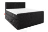 STRIX PRO+ Łóżko kontynentalne dwuosobowe twarde 140 cm podwójny materac + topper Visco tkanina sztruks czarny czarny - zdjęcie 1