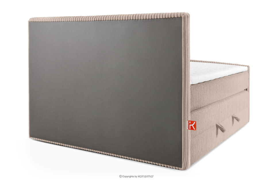 STRIX PRO+ Łóżko kontynentalne dwuosobowe twarde 140 cm podwójny materac + topper Visco tkanina sztruks taupe taupe - zdjęcie 6