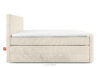 STRIX PRO+ Łóżko kontynentalne dwuosobowe średniotwarde 160 cm podwójny materac + topper Visco tkanina sztruks biały/ecru biały/ecru - zdjęcie 6