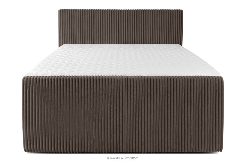 STRIX PRO+ Łóżko kontynentalne dwuosobowe twarde 160 cm podwójny materac + topper HR tkanina sztruks brązowy brązowy - zdjęcie 4